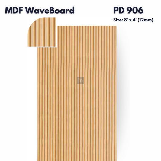 PD- 906 - HDHMR MDF PANEL -  ( 12 MM - 8 FT X 4FT ) - MDF WAVE BOARD