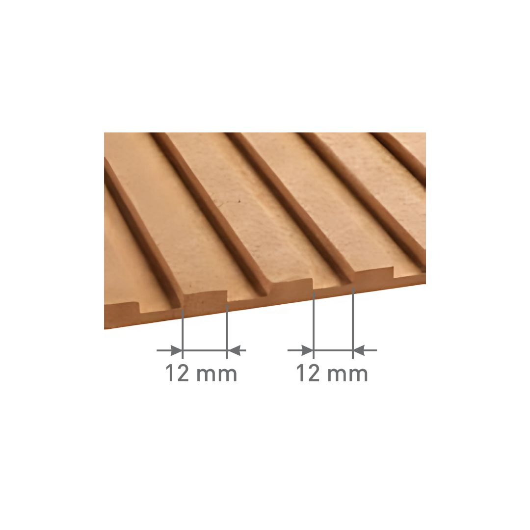 8708 / 8MM THICKNESS / 8'x4' SIZE / 9 KG WEIGHT / MDF / MDF FLUTED PANEL / GLO PANEL