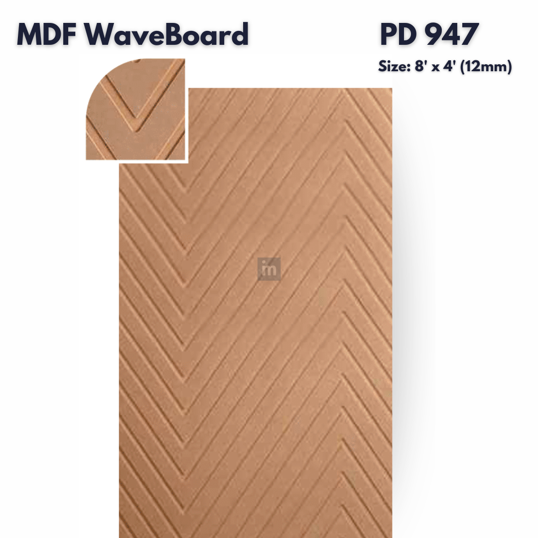 PD- 947 - HDHMR MDF PANEL -  ( 12 MM - 8 FT X 4FT ) - MDF WAVE BOARD