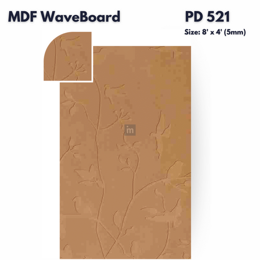 PD- 521 - HDHMR MDF PANEL -  ( 5 MM - 8 FT X 4FT ) - MDF WAVE BOARD