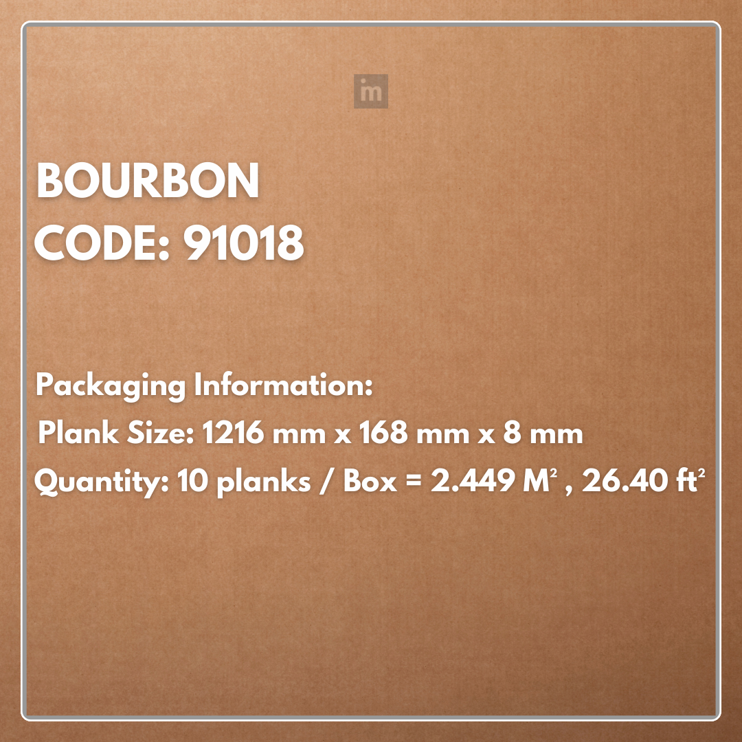 91018 - BOURBON - AC5 1216MM X 168MM X 8MM - RESERVE COLLECTION - LAMINATE WOODEN  FLOORING