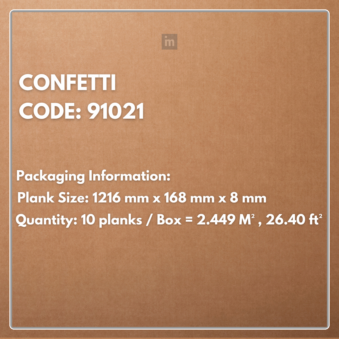 91021 - CONFETTI - AC5 1216MM X 168MM X 8MM - RESERVE COLLECTION - LAMINATE WOODEN  FLOORING