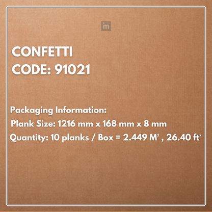 91021 - CONFETTI - AC5 1216MM X 168MM X 8MM - RESERVE COLLECTION - LAMINATE WOODEN  FLOORING