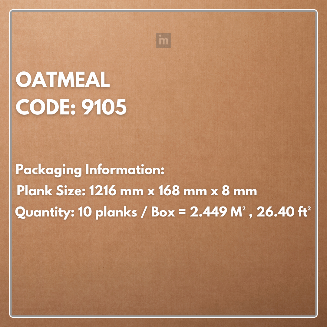 9105 - OATMEAL - AC5 1216MM X 168MM X 8MM - RESERVE COLLECTION - LAMINATE WOODEN  FLOORING