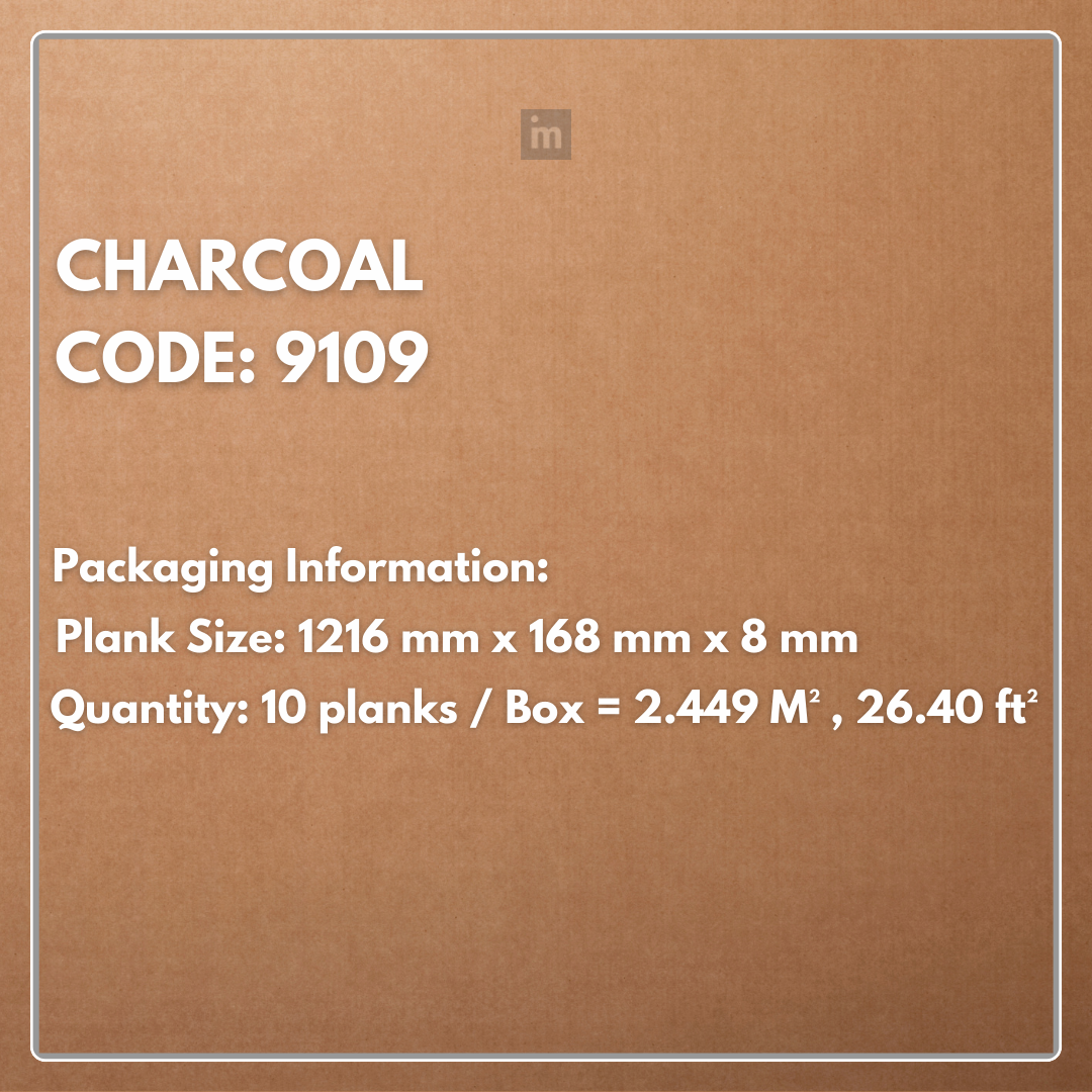 9109 - CHARCOAL - AC5 1216MM X 168MM X 8MM - RESERVE COLLECTION - LAMINATE WOODEN  FLOORING
