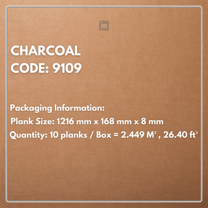 9109 - CHARCOAL - AC5 1216MM X 168MM X 8MM - RESERVE COLLECTION - LAMINATE WOODEN  FLOORING