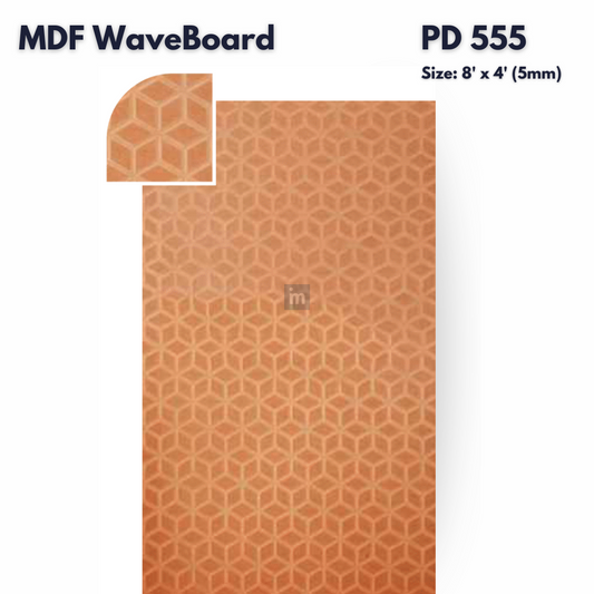 PD- 555 - HDHMR MDF PANEL -  ( 5 MM - 8 FT X 4FT ) - MDF WAVE BOARD