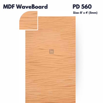 PD- 560 - HDHMR MDF PANEL -  ( 5 MM - 8 FT X 4FT ) - MDF WAVE BOARD