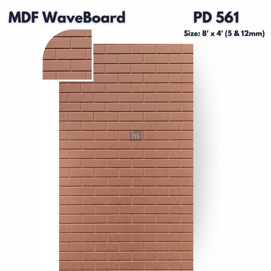 PD- 561 - HDHMR MDF PANEL -  ( 12 MM - 8 FT X 4FT ) - MDF WAVE BOARD