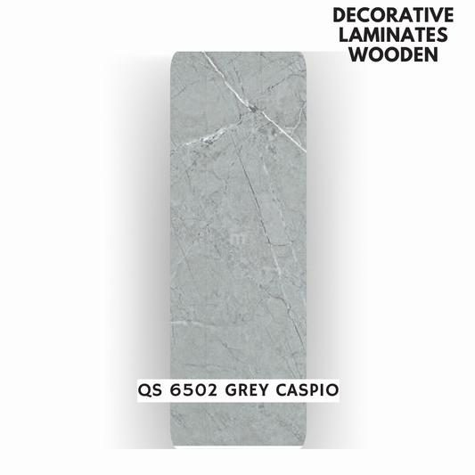 QS - 6502 GREY CASPIO / QUARY STONE / DECORATIVE LAMINATE / THINK LUXURY  - 1MM - 8FT x 4FT