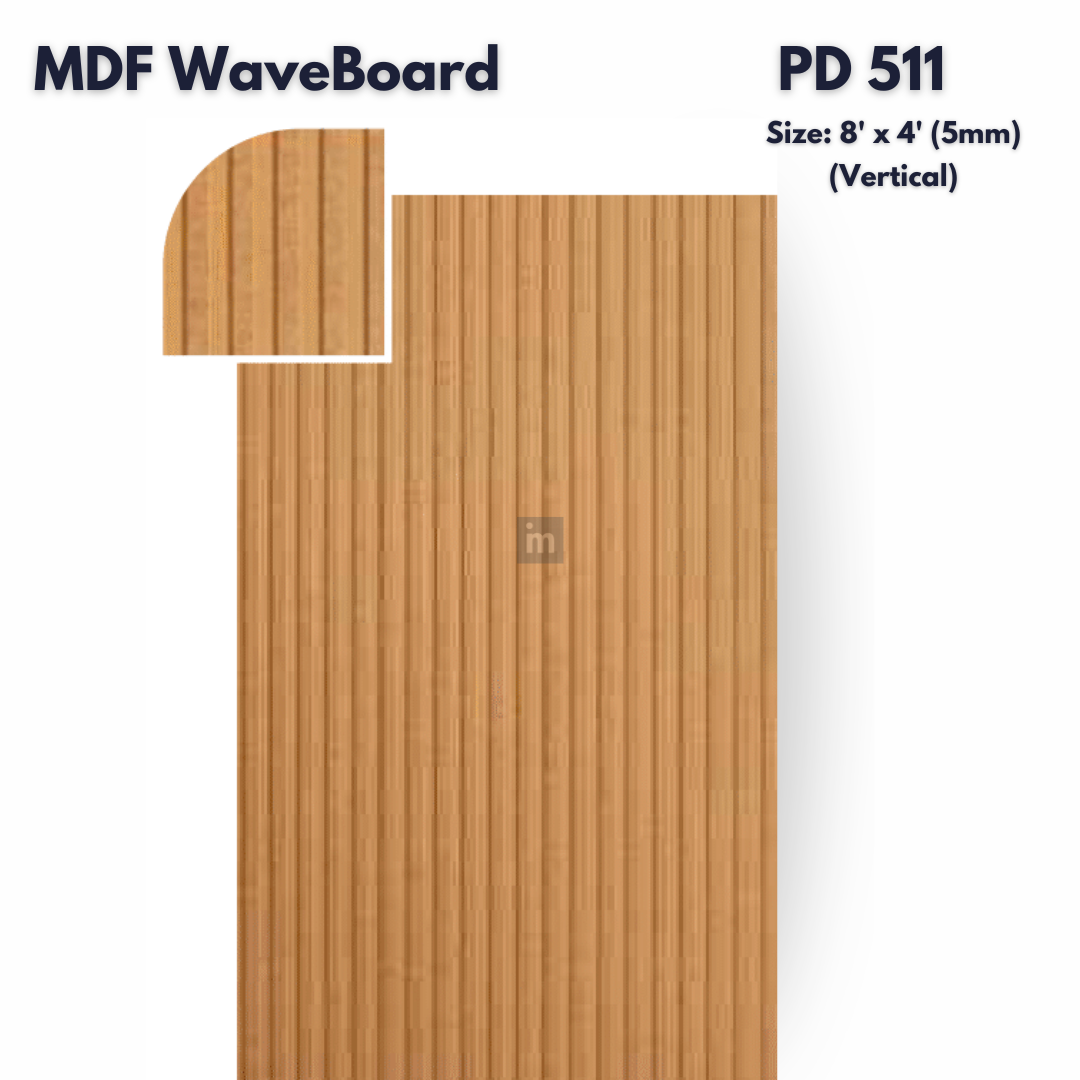 PD- 511 - HDHMR MDF PANEL -  ( 5 MM - 8 FT X 4FT ) - MDF WAVE BOARD