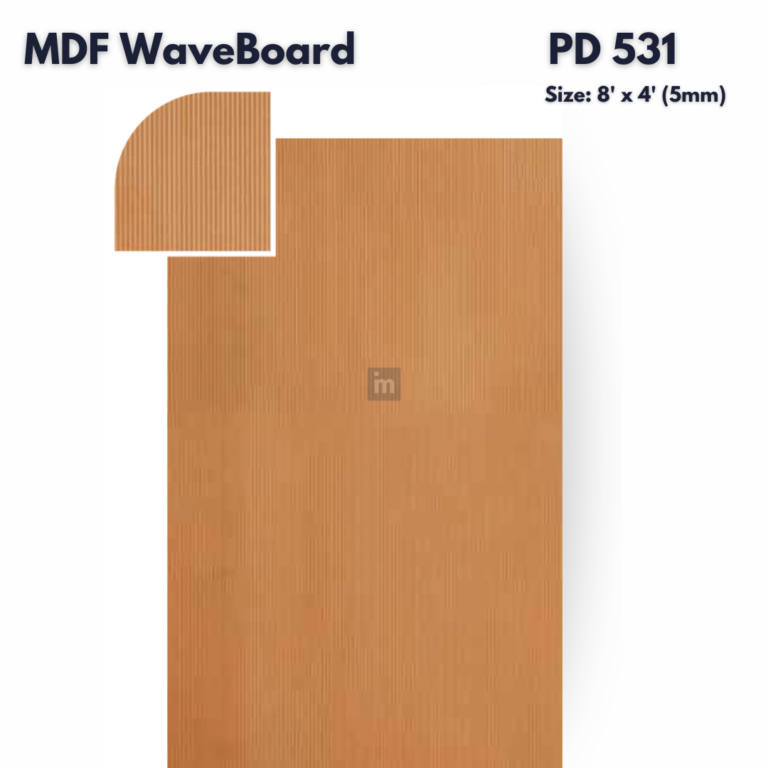 PD- 531 - HDHMR MDF PANEL -  ( 5 MM - 8 FT X 4FT ) - MDF WAVE BOARD