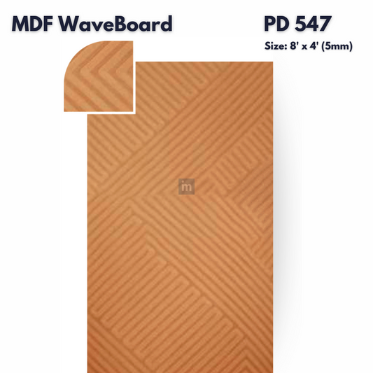 PD- 547 - HDHMR MDF PANEL -  ( 5 MM - 8 FT X 4FT ) - MDF WAVE BOARD