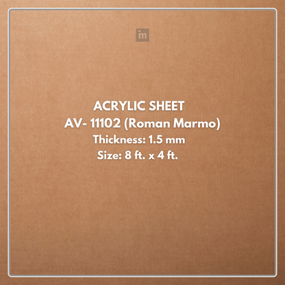 AV - 11102  - ROMAN MARMO - MARMO ITALIANO - 2440MM X 1220MM (8FT X 4FT) - 1.5MM - 6H ANTI SCRATCH ACRYLIC SHEET