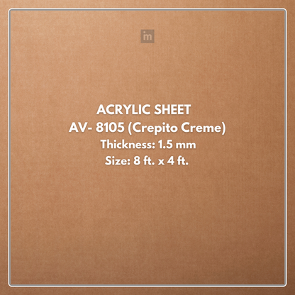 AV - 8105 - CREPITO CREME - CITY - 2440MM X 1220MM (8FT X 4FT) - 1.5MM - 6H ANTI SCRATCH ACRYLIC SHEET