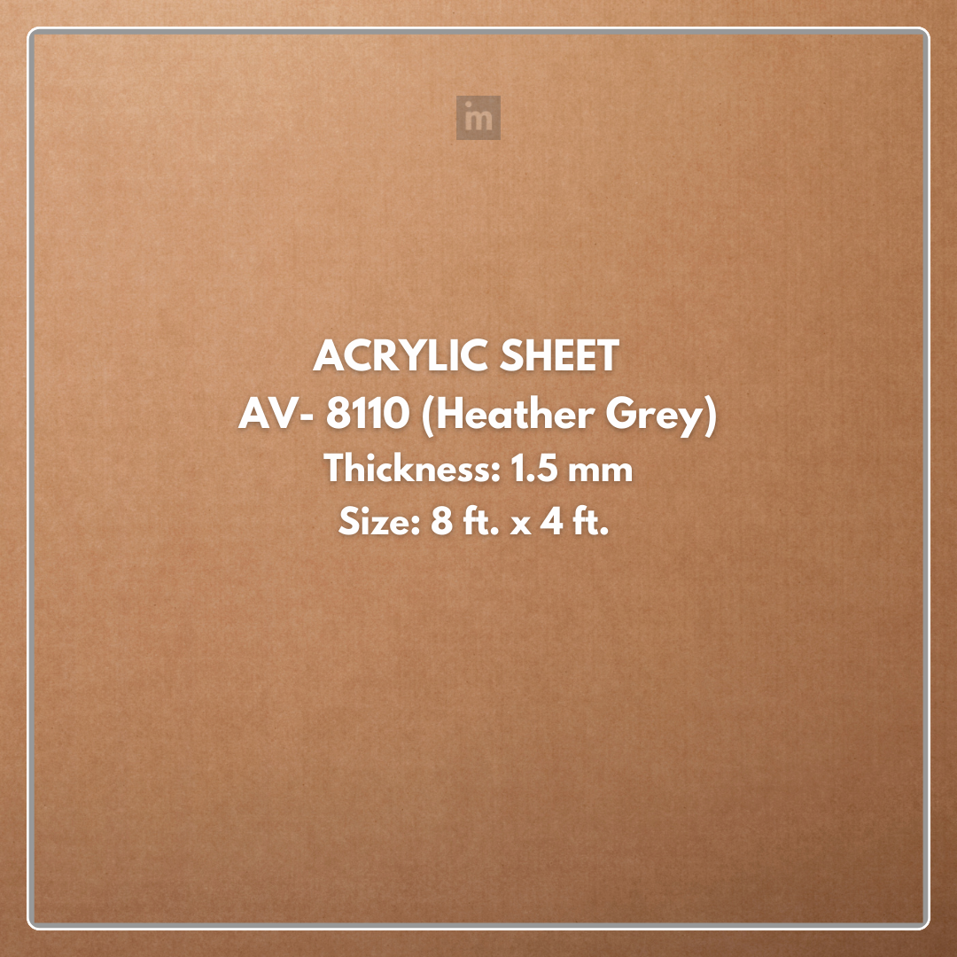 AV - 8110 - HEATHER GREY - CITY - 2440MM X 1220MM (8FT X 4FT) - 1.5MM - 6H ANTI SCRATCH ACRYLIC SHEET