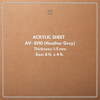 AV - 8110 - HEATHER GREY - CITY - 2440MM X 1220MM (8FT X 4FT) - 1.5MM - 6H ANTI SCRATCH ACRYLIC SHEET