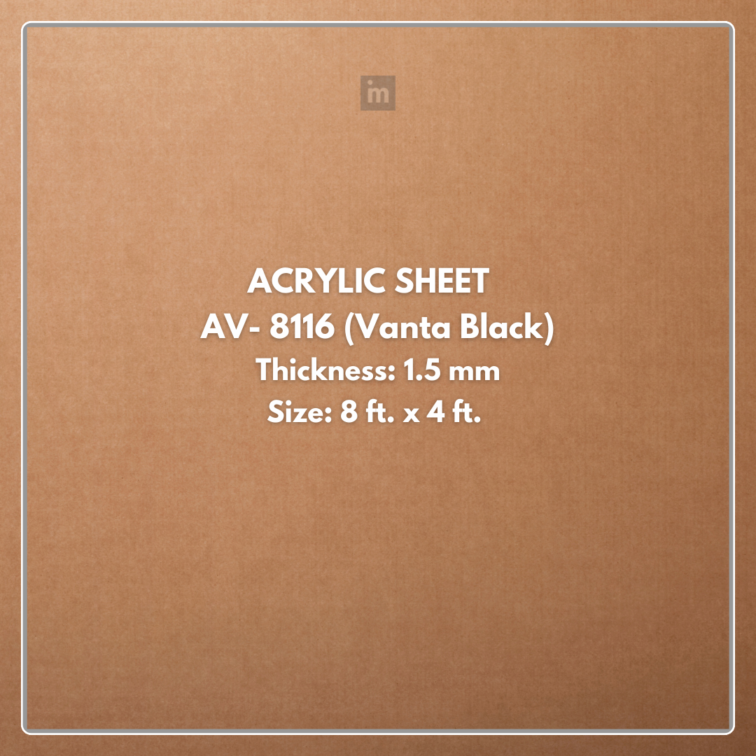 AV - 8116 - VANTA BLACK - CITY - 2440MM X 1220MM (8FT X 4FT) - 1.5MM - 6H ANTI SCRATCH ACRYLIC SHEET