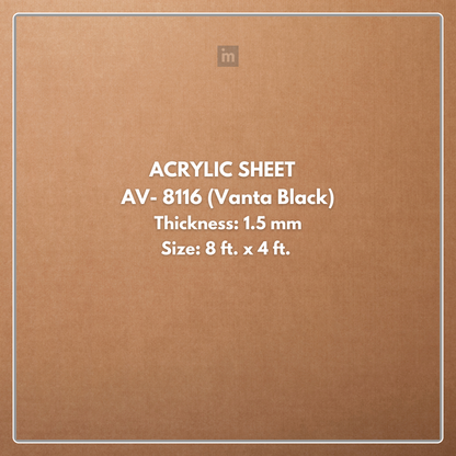AV - 8116 - VANTA BLACK - CITY - 2440MM X 1220MM (8FT X 4FT) - 1.5MM - 6H ANTI SCRATCH ACRYLIC SHEET