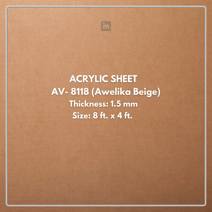 AV - 8118 - AWELIKA BEIGE - CLAY - 2440MM X 1220MM (8FT X 4FT) - 1.5MM - 6H ANTI SCRATCH ACRYLIC SHEET