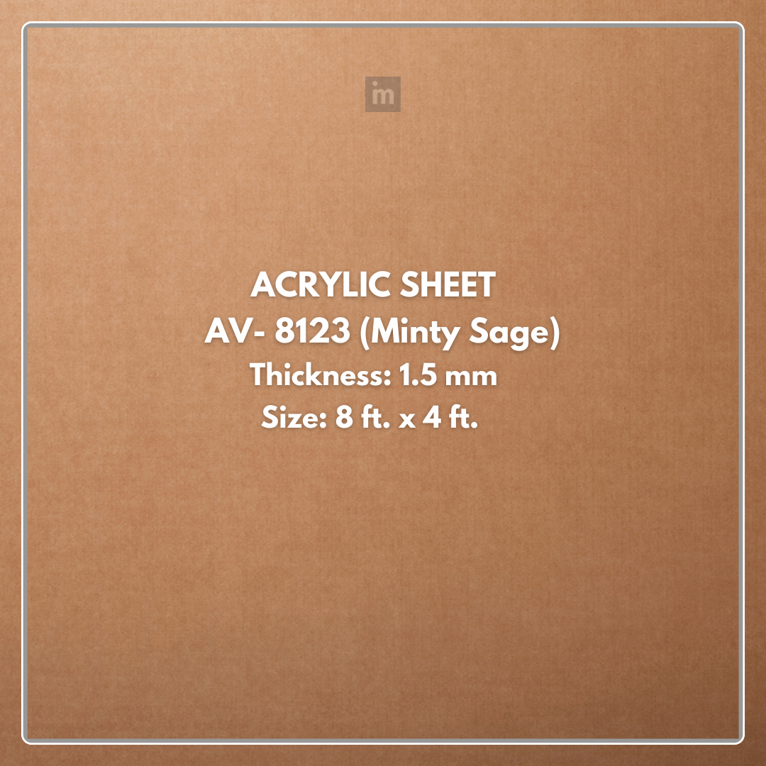AV - 8123 - MINTY SAGE - MIST - 2440MM X 1220MM (8FT X 4FT) - 1.5MM - 6H ANTI SCRATCH ACRYLIC SHEET