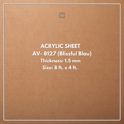 AV - 8127 - BLISSFUL BLAU - MIST - 2440MM X 1220MM (8FT X 4FT) - 1.5MM - 6H ANTI SCRATCH ACRYLIC SHEET