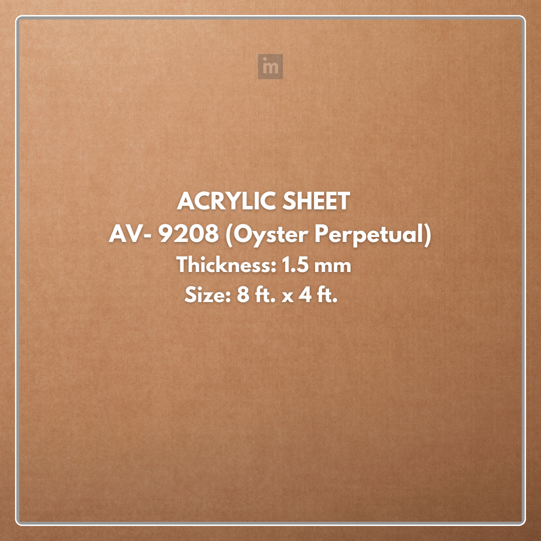 AV - 9208 - OYSTER PERPETUAL - GLOW - 2440MM X 1220MM (8FT X 4FT) - 1.5MM - 6H ANTI SCRATCH ACRYLIC SHEET