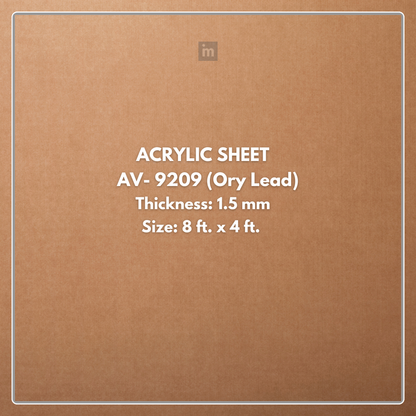 AV - 9209 - ORY LEAD - GLOW - 2440MM X 1220MM (8FT X 4FT) - 1.5MM - 6H ANTI SCRATCH ACRYLIC SHEET