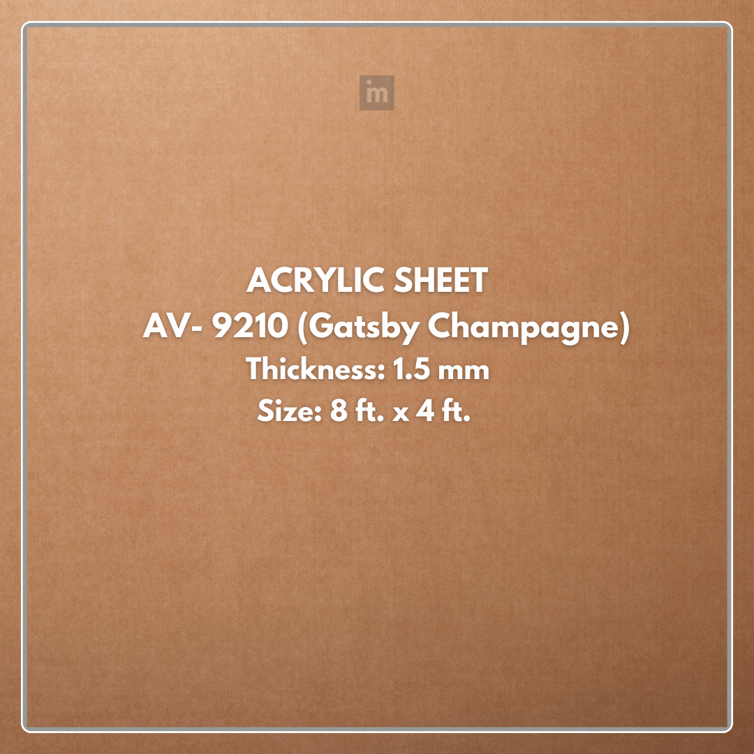 AV - 9210 - GATSBY CHAMPAGNE - GLOW - 2440MM X 1220MM (8FT X 4FT) - 1.5MM - 6H ANTI SCRATCH ACRYLIC SHEET