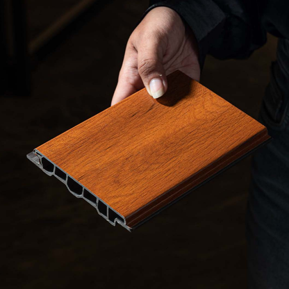 AW 10: GOLDEN OAK / ALUCLAD SIDING BOARDS / ACP BASED LOUVERS / 9 FT x 114 MM x 16 MM