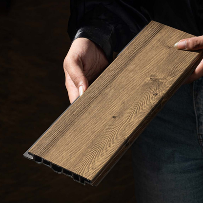 AW 9: SIBERIAN PINE / ALUCLAD SIDING BOARDS / ACP BASED LOUVERS / 9 FT x 114 MM x 16 MM