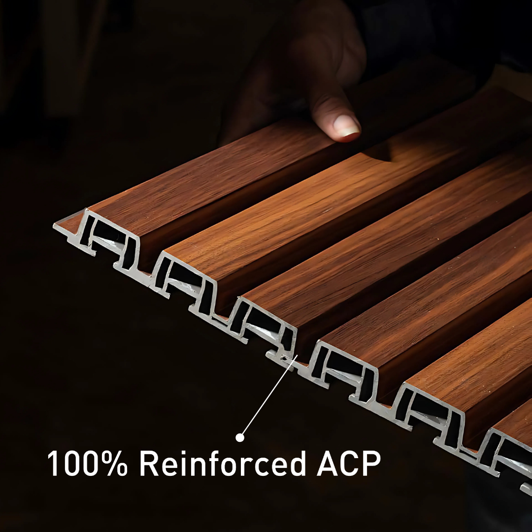 AX 8: SUPER BLACK / ALUCLAD LOUVERS / ACP BASED LOUVERS / 9 FT x 135 MM x 20 MM