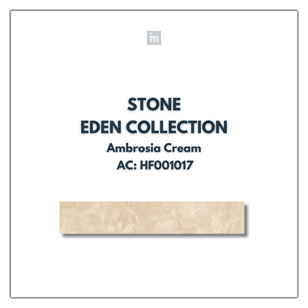 AC: HF001017 - AMBROSIA CREAM - STONE - EDEN COLLECTION -  CLICK N LOCK TILES - WELSPUN FLOORING