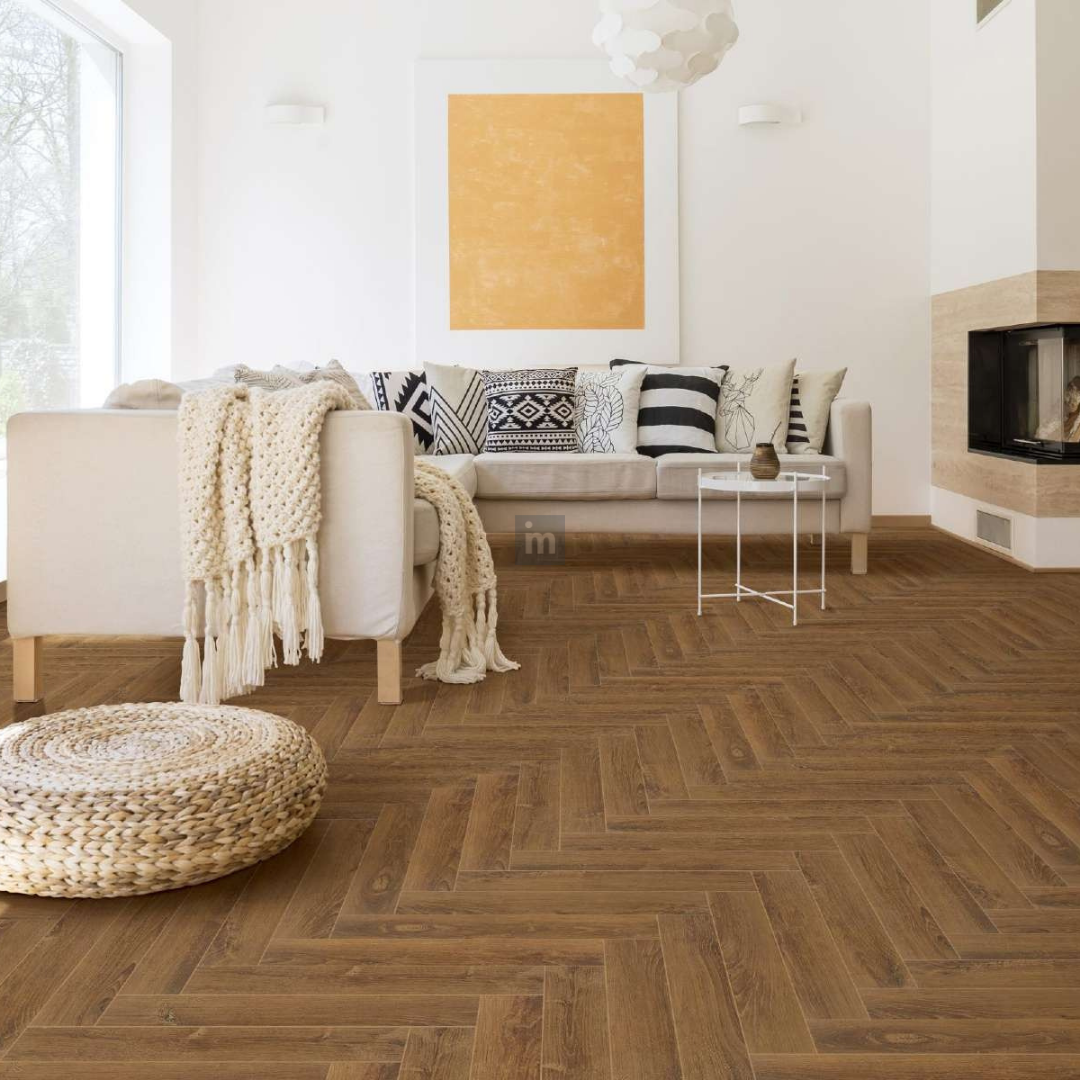 235 - ANGEL JASPER - AC5  470MM X 95MM X 12MM - HERRINGBONE COLLECTION - REAL WOOD - MATT SURFACE - LAMINATE FLOORING