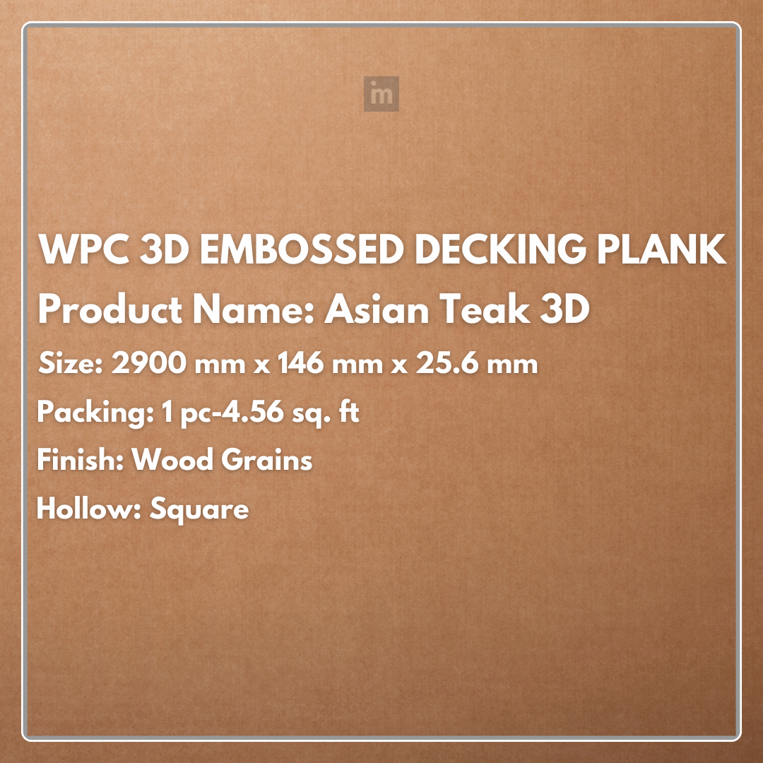 ASIAN TEAK 3D - WPC 3D EMBOSSED DECKING PLANK - FLOORWALK  - LAMINATE FLOORING