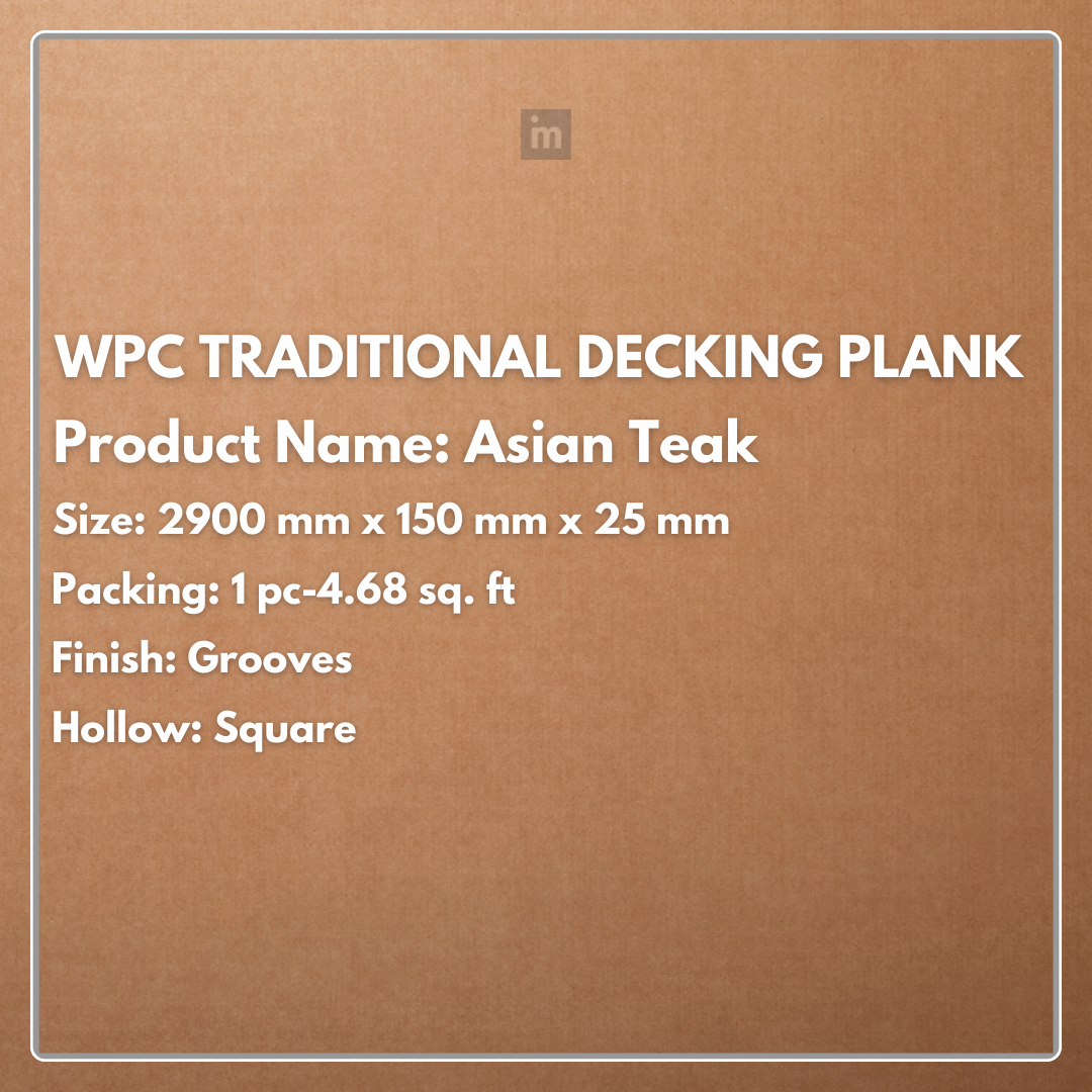 ASIAN TEAK - WPC TRADITIONAL DECKING PLANK - FLOORWALK  - LAMINATE FLOORING
