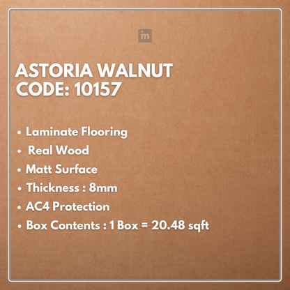 10157 - ASTORIA WALNUT - AC4 8MM - REAL WOOD - MATT SURFACE - LAMINATE FLOORING
