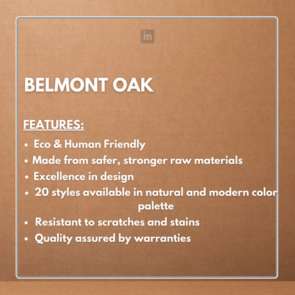 BELMONT OAK - 152.4MM X 914.4MM X 1.5MM  - WOOD VINYL  PLANKS - THE DIVINE COLLECTION - FLOORING