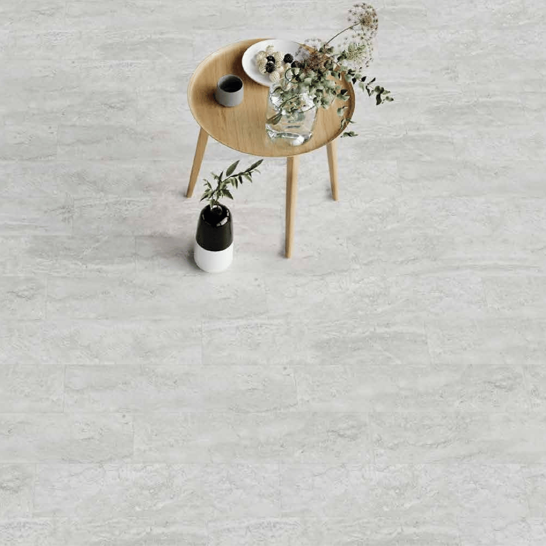 AC: HF001369 - BIANCO TRAVERTINE - STONE - EDEN COLLECTION -  CLICK N LOCK TILES - WELSPUN FLOORING