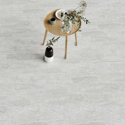 AC: HF001369 - BIANCO TRAVERTINE - STONE - EDEN COLLECTION -  CLICK N LOCK TILES - WELSPUN FLOORING