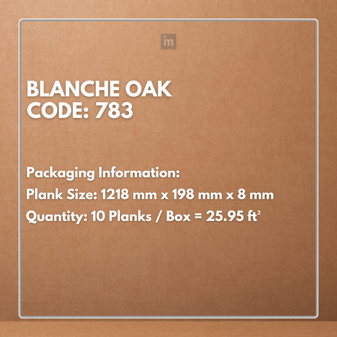 783 - BLANCHE OAK - AC4 1218MM X 198MM X 8MM - MAJESTIC - LAMINATE WOODEN  FLOORING