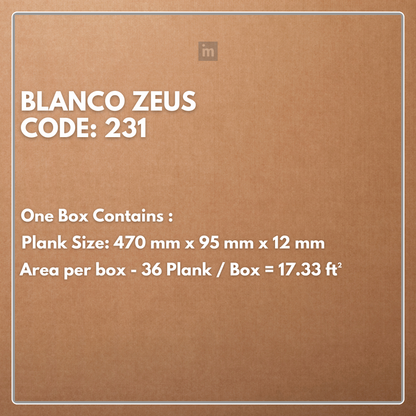 231 - BLANCO ZEUS - AC5  470MM X 95MM X 12MM - HERRINGBONE COLLECTION - REAL WOOD - MATT SURFACE - LAMINATE FLOORING