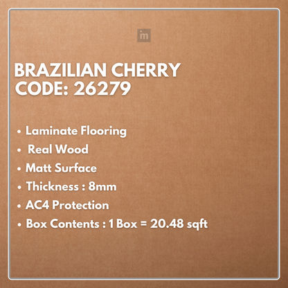 26279 - BRAZILIAN CHERRY - AC4 8MM - REAL WOOD - MATT SURFACE - LAMINATE FLOORING