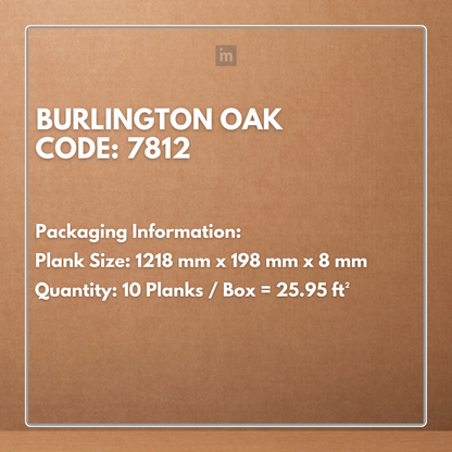 7812 - BURLINGTON OAK - AC4 1218MM X 198MM X 8MM - MAJESTIC - LAMINATE WOODEN  FLOORING