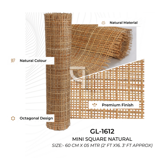 GL-1612 NATURAL RATTEN CANE - 2FT WIDTH X 16.3FT LENGTH