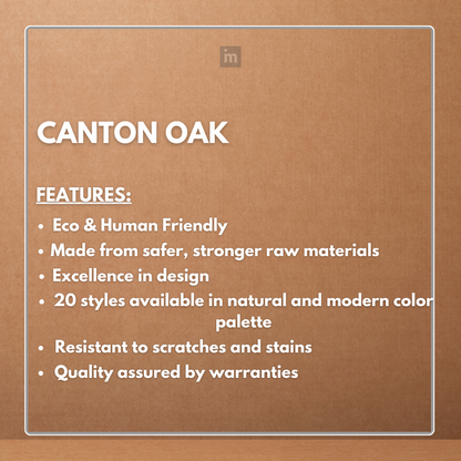 CANTON OAK - 152.4MM X 914.4MM X 1.5MM  - WOOD VINYL  PLANKS - THE DIVINE COLLECTION - FLOORING