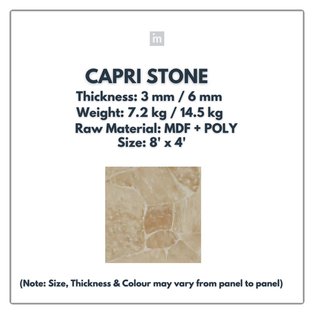 CAPRI STONE / 8 FT x 4 FT / MDF PANEL / GLO DECOR
