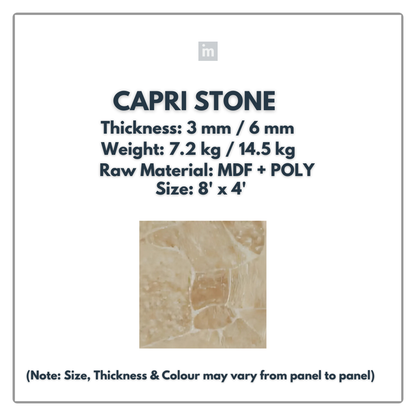 CAPRI STONE / 8 FT x 4 FT / MDF PANEL / GLO DECOR