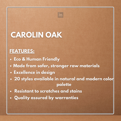 CAROLIN OAK - 152.4MM X 914.4MM X 1.5MM  - WOOD VINYL  PLANKS - THE DIVINE COLLECTION - FLOORING