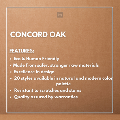 CONCORD OAK - 152.4MM X 914.4MM X 1.5MM  - WOOD VINYL  PLANKS - THE DIVINE COLLECTION - FLOORING